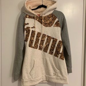 LEOPARD PRINT Puma sweatshirt with cozy hood